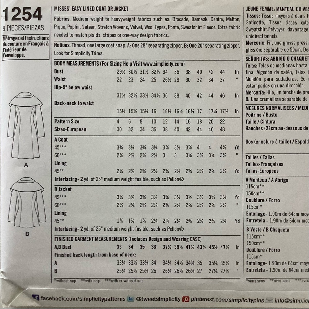 Simplicity 1254 Sewing Pattern - Picture 4 of 5